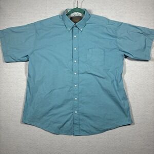 Panhandle Tuf Cooper Performance Aqua AO Pattern XL Button Down Short Sleeve